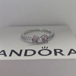 Pandora Sparkling Pink Bow Ring